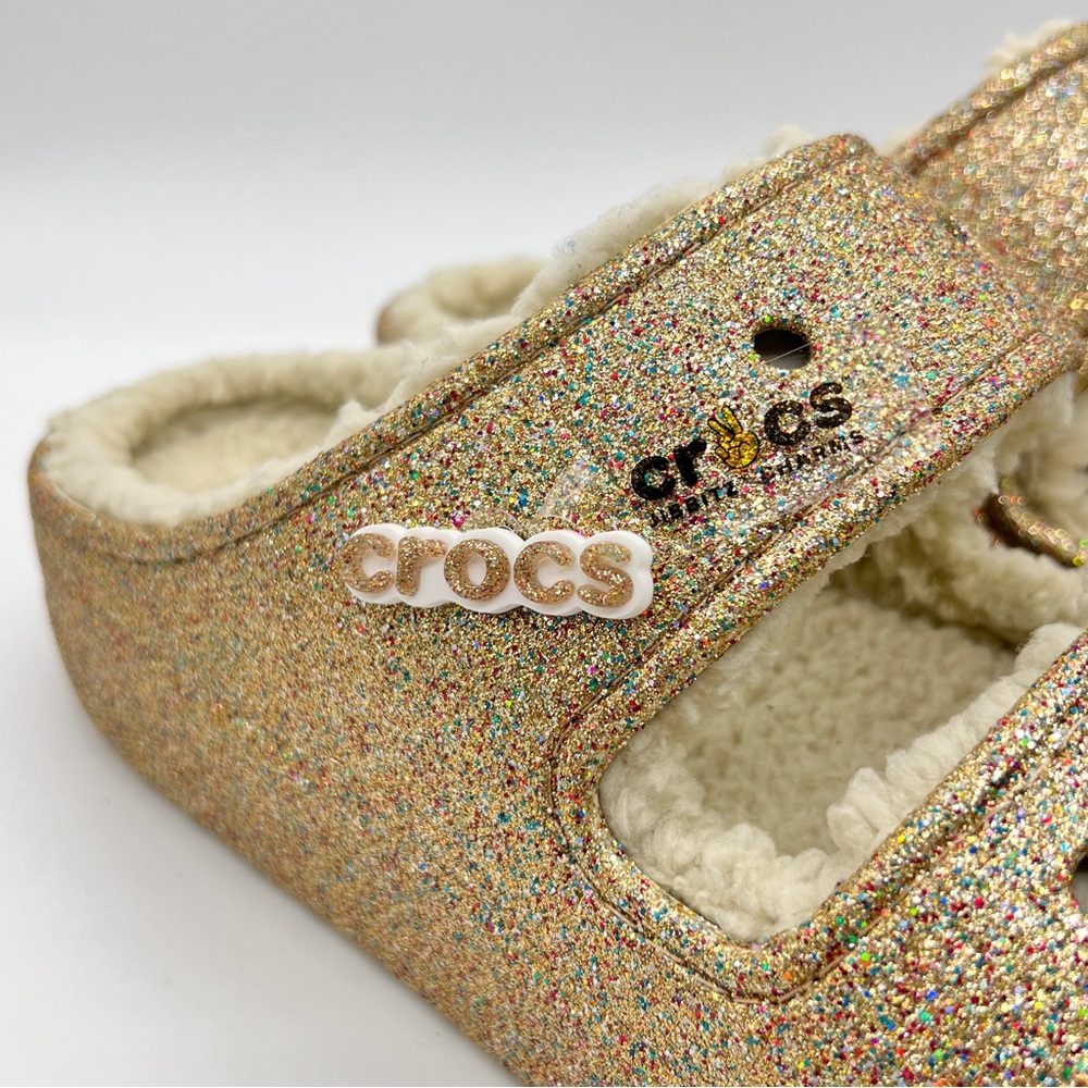 Crocs Classic Cozzzy Glitter Sandals - Picture 12 of 15